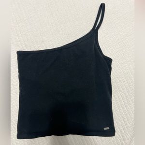 Hollister one shoulder black top